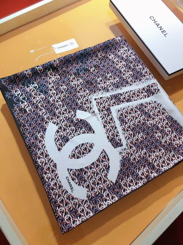 Chanel silk scarf 90X90cm E (23)