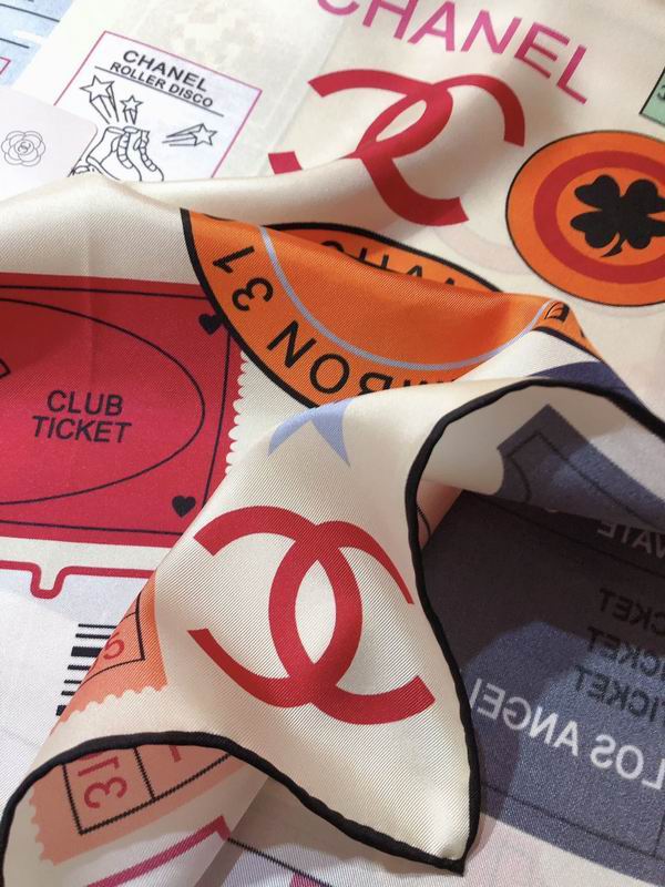 Chanel silk scarf 90X90cm E (23)