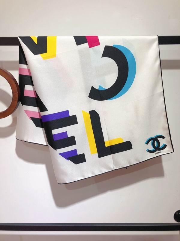 Chanel silk scarf 90X90cm E (24)