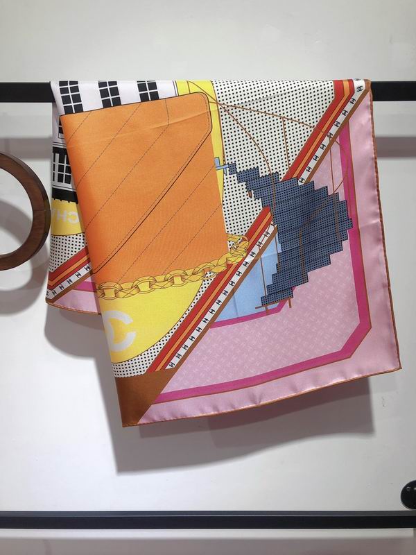 Chanel silk scarf 90X90cm E (24)