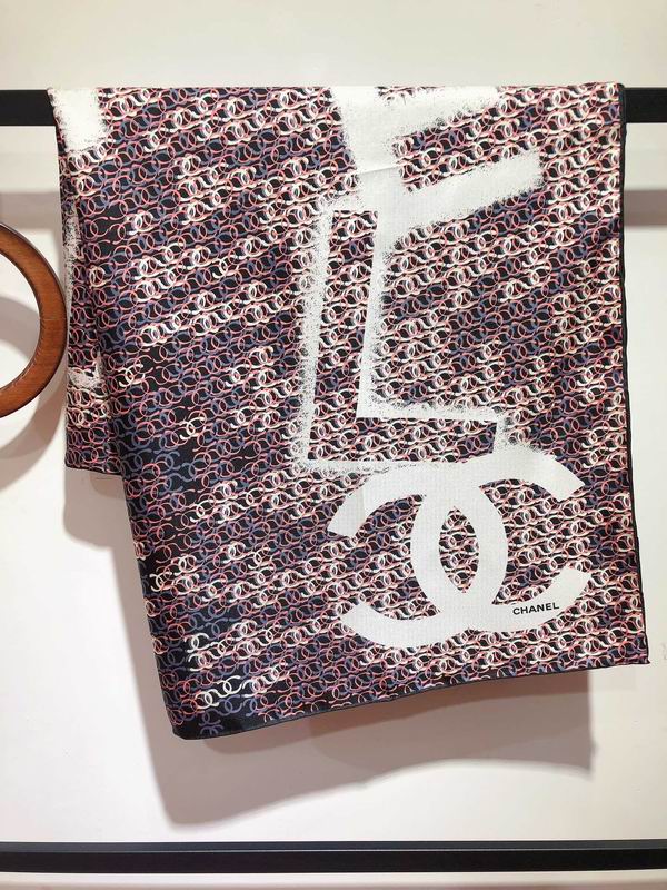 Chanel silk scarf 90X90cm E (25)