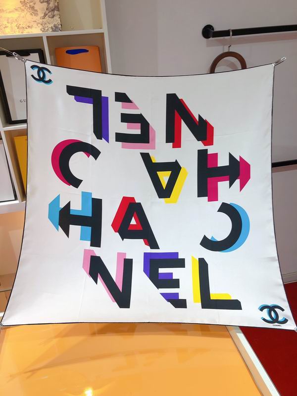 Chanel silk scarf 90X90cm E (25)