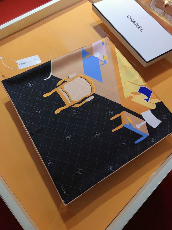 Chanel silk scarf 90X90cm E (27)