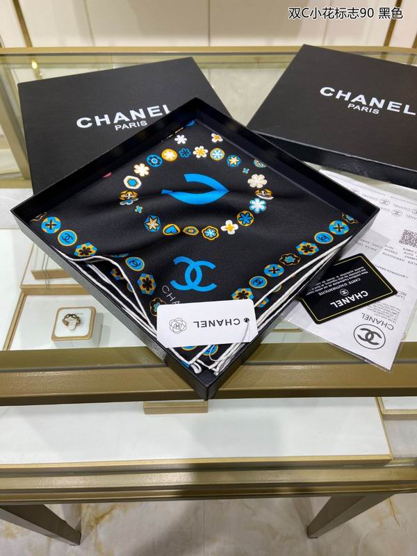 Chanel silk scarf 90X90cm E (4)