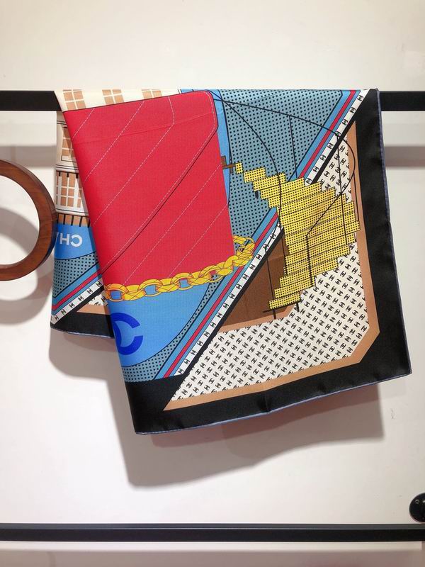 Chanel silk scarf 90X90cm E (4)