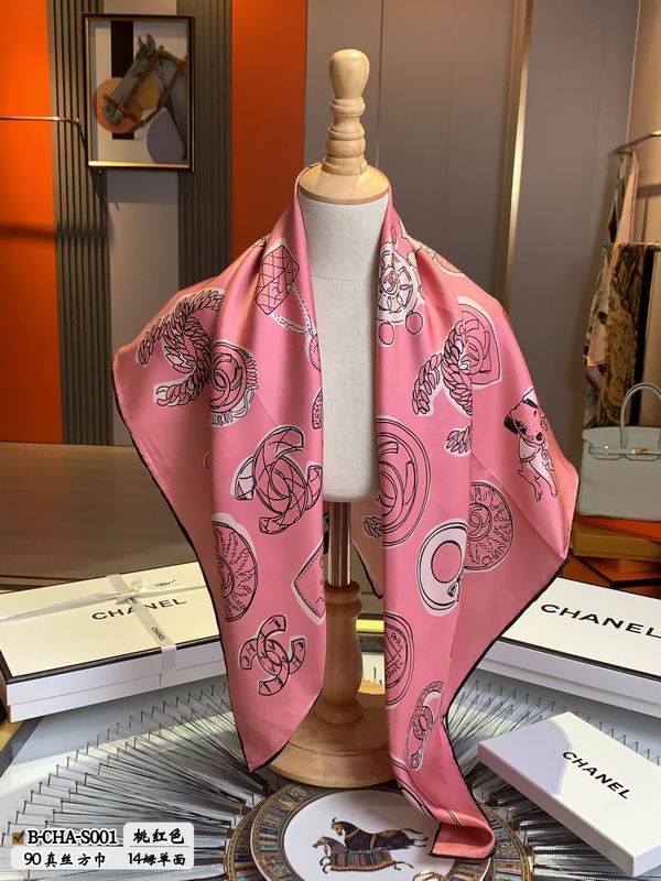 Chanel silk scarf 90X90cm E (4)