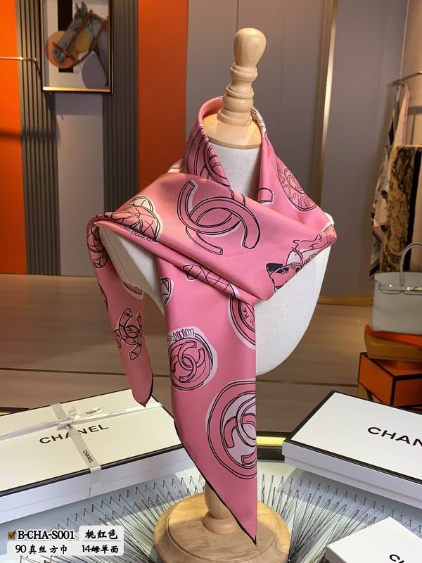 Chanel silk scarf 90X90cm E (6)