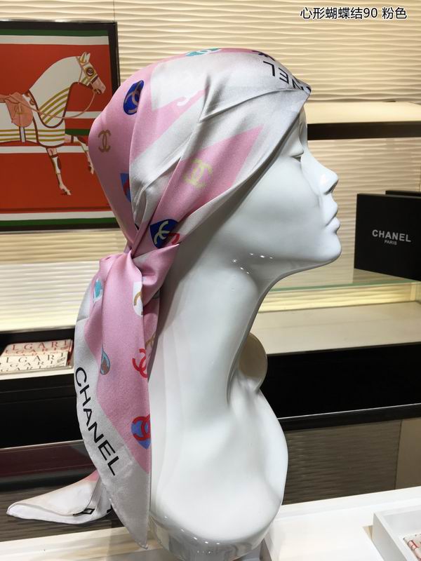 Chanel silk scarf 90X90cm E (7)