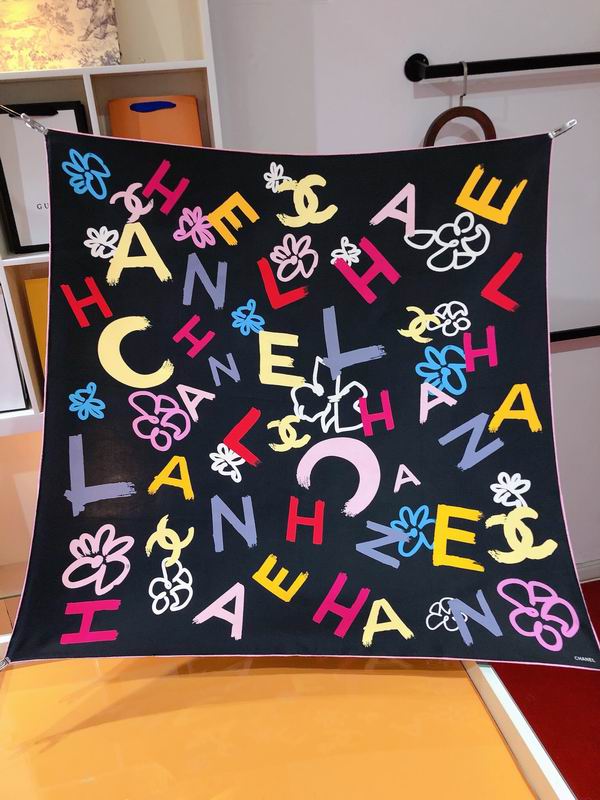 Chanel silk scarf 90X90cm E (7)