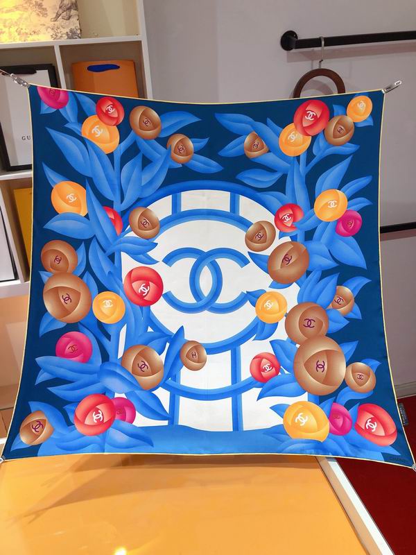 Chanel silk scarf 90X90cm E (7)