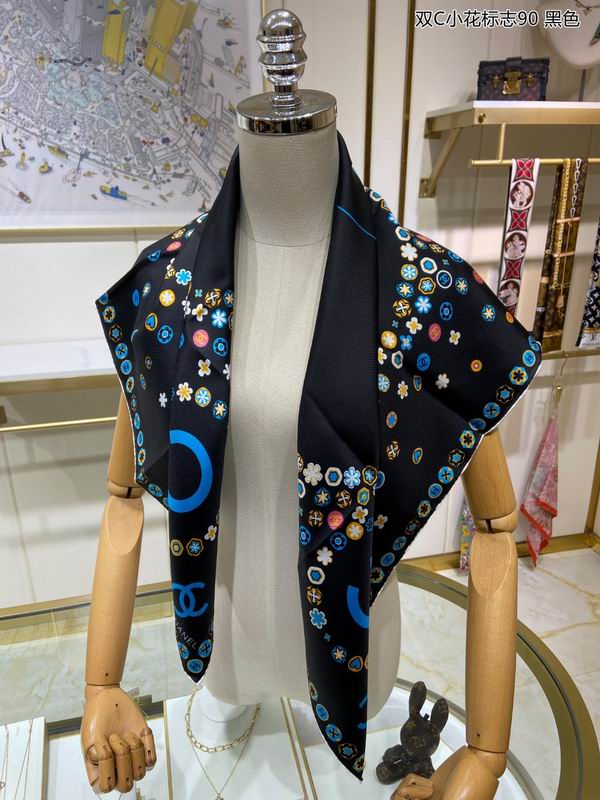 Chanel silk scarf 90X90cm E (7)