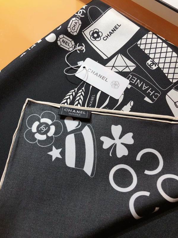 Chanel silk scarf 90X90cm E (7)