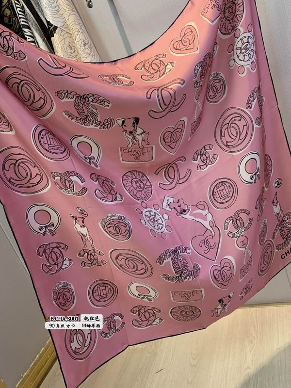 Chanel silk scarf 90X90cm E (7)