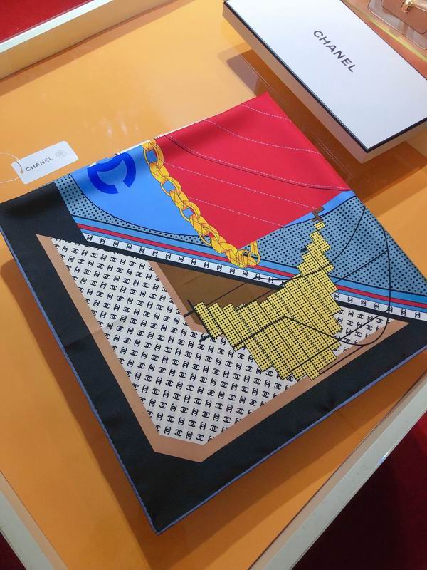 Chanel silk scarf 90X90cm E (8)