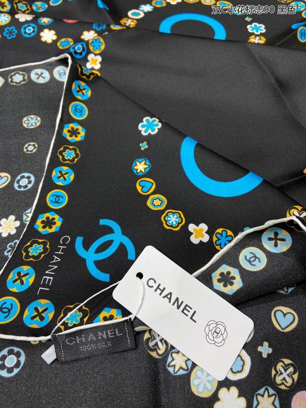 Chanel silk scarf 90X90cm E (9)