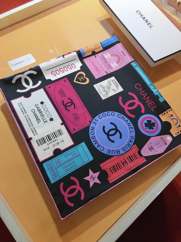Chanel silk scarf 90X90cm E (9)