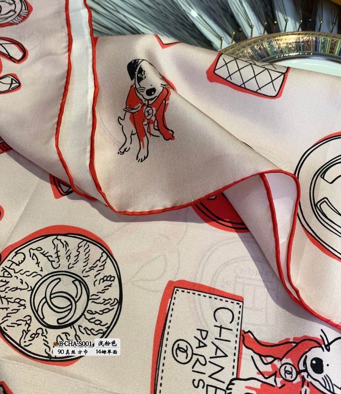 Chanel silk scarf 90X90cm E (9)