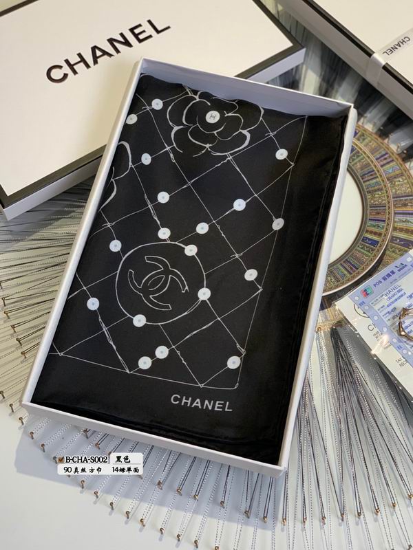 Chanel silk scarf 90X90cmE (14)