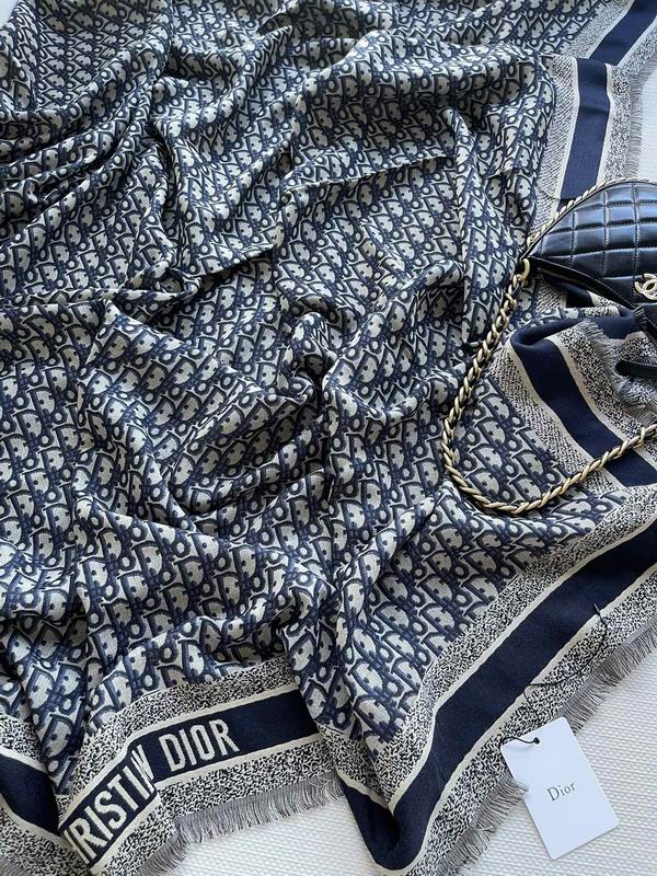 Dior 140X140cm 42%真丝42%羊毛16%棉 E (9)