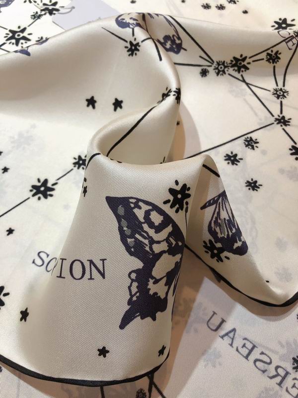 Dior 90X90cm 100 silk scarf E (3)