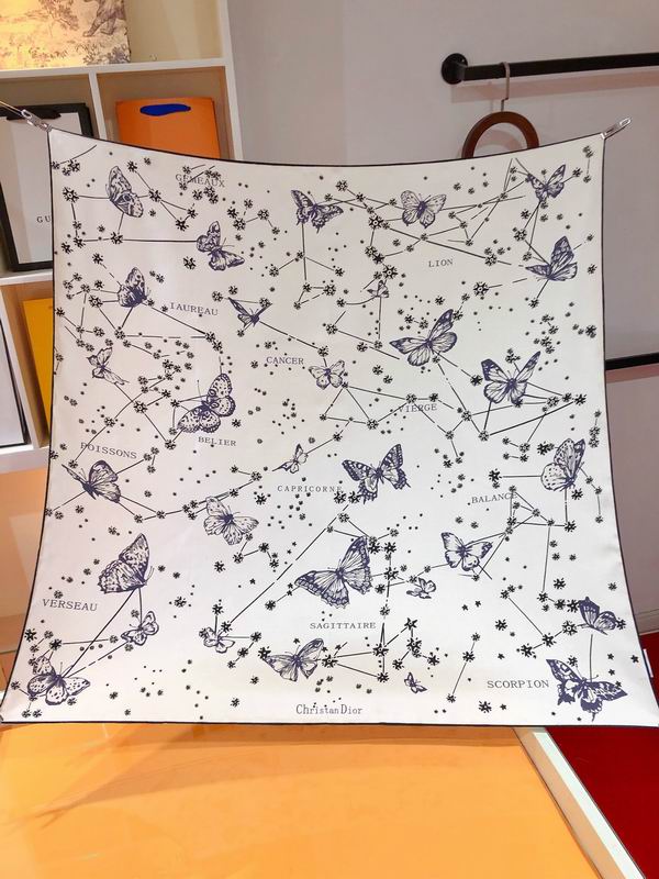 Dior 90X90cm 100 silk scarf E (8)