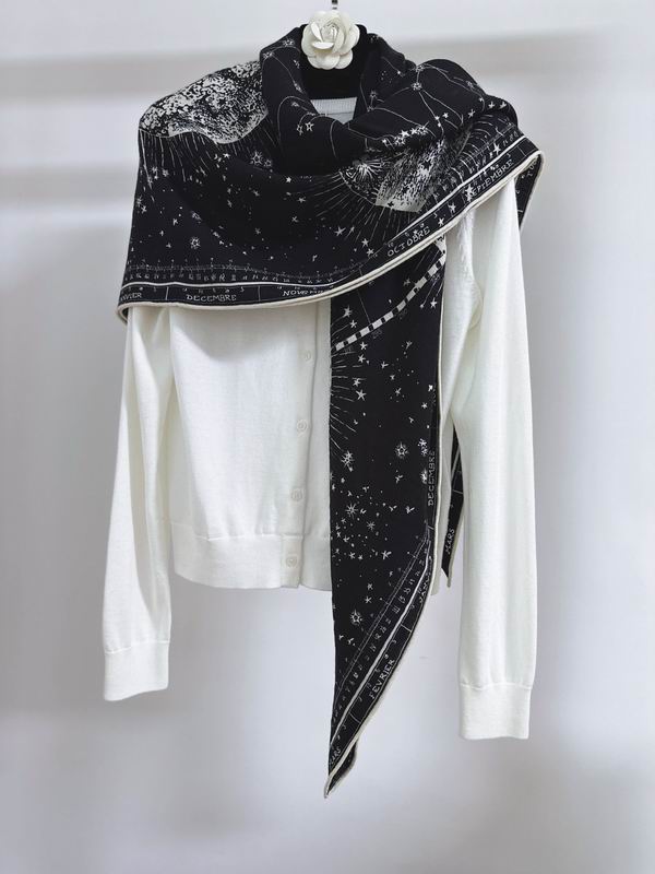Dior Scarf 135X135cm 70%羊毛 30%真丝 E06 (4)