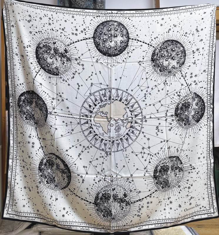 Dior Scarf 135X135cm 70%羊毛 30%真丝 E06 (8)