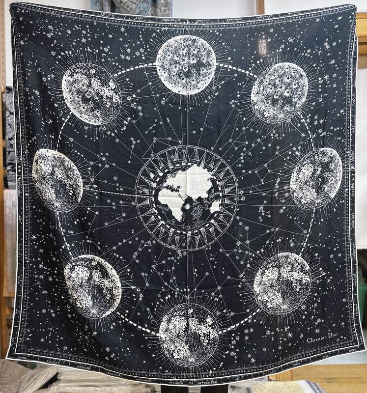 Dior Scarf 135X135cm 70%羊毛 30%真丝 E06 (9)