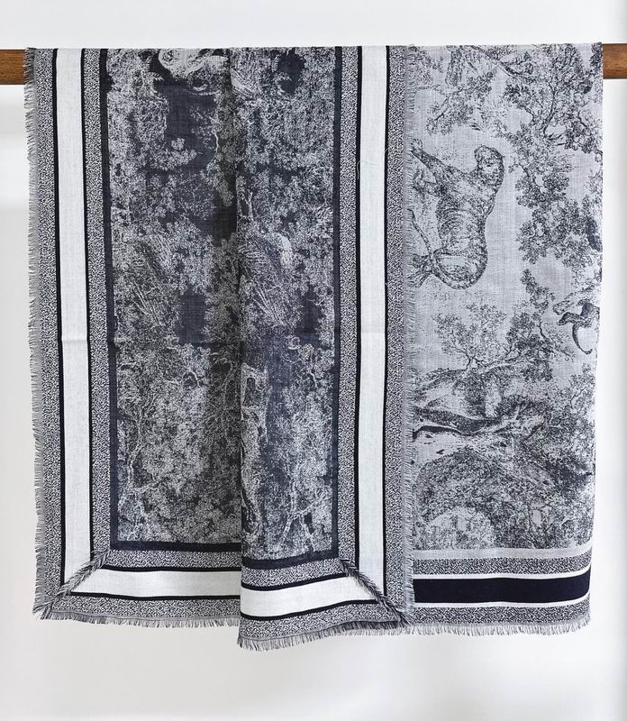 Dior Scarf 135X135cm 70%羊毛30%真丝 E08 (3)