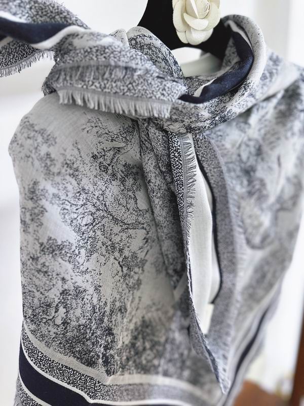 Dior Scarf 135X135cm 70%羊毛30%真丝 E08 (4)