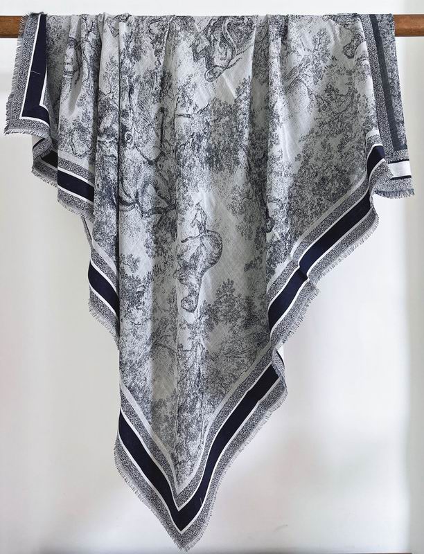 Dior Scarf 135X135cm 70%羊毛30%真丝 E08 (8)