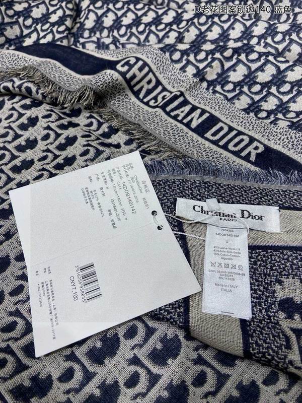 Dior scarf 140X140cm 70羊毛 30山羊绒 E (1)