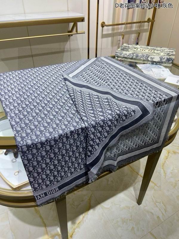 Dior scarf 140X140cm 70羊毛 30山羊绒 E (10)