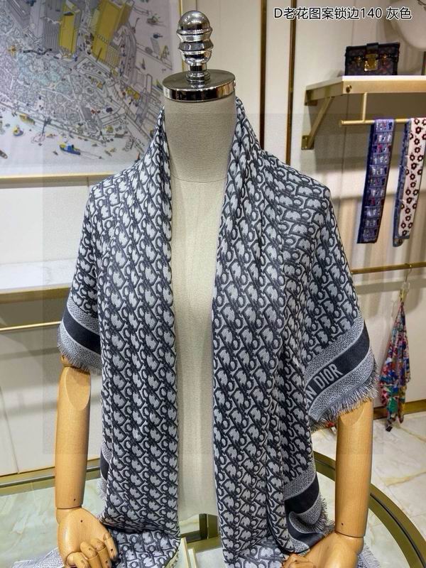 Dior scarf 140X140cm 70羊毛 30山羊绒 E (11)