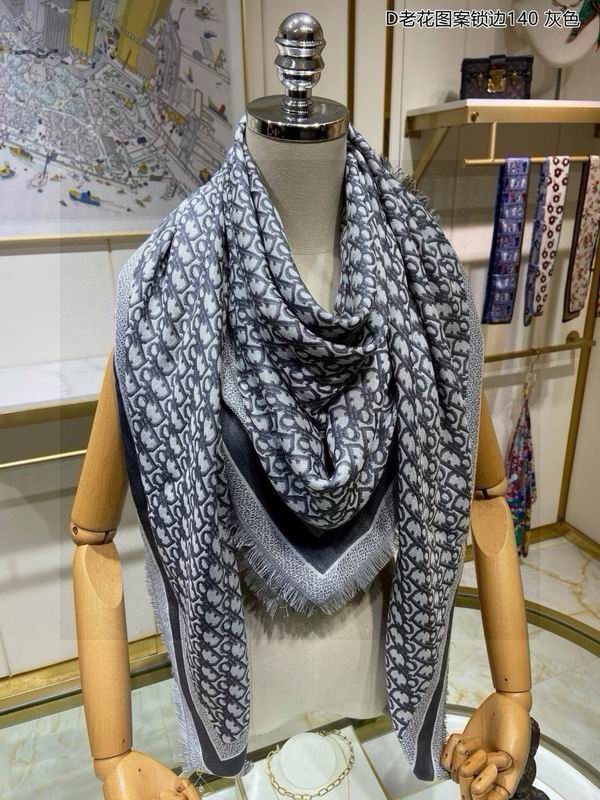 Dior scarf 140X140cm 70羊毛 30山羊绒 E (12)