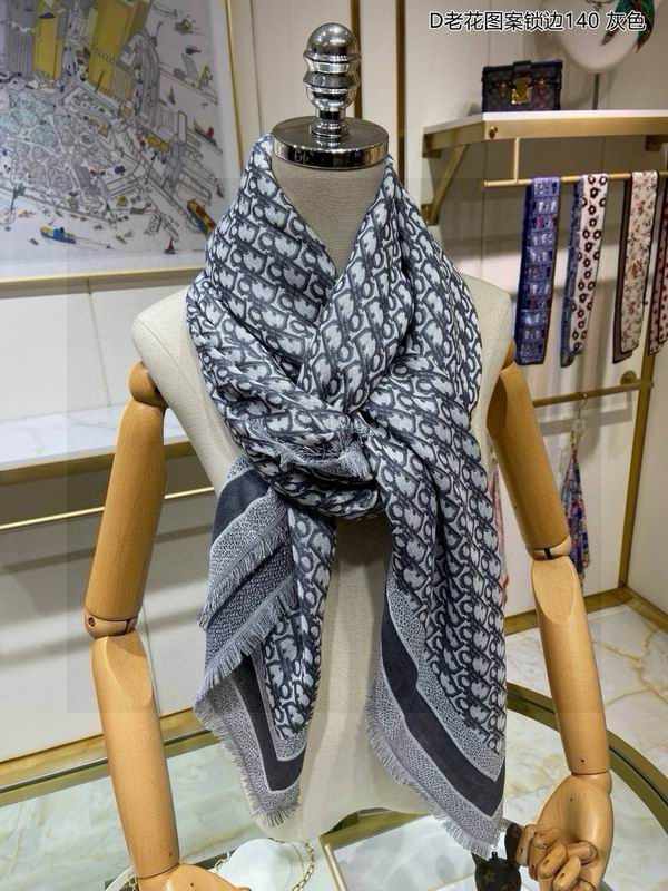 Dior scarf 140X140cm 70羊毛 30山羊绒 E (13)