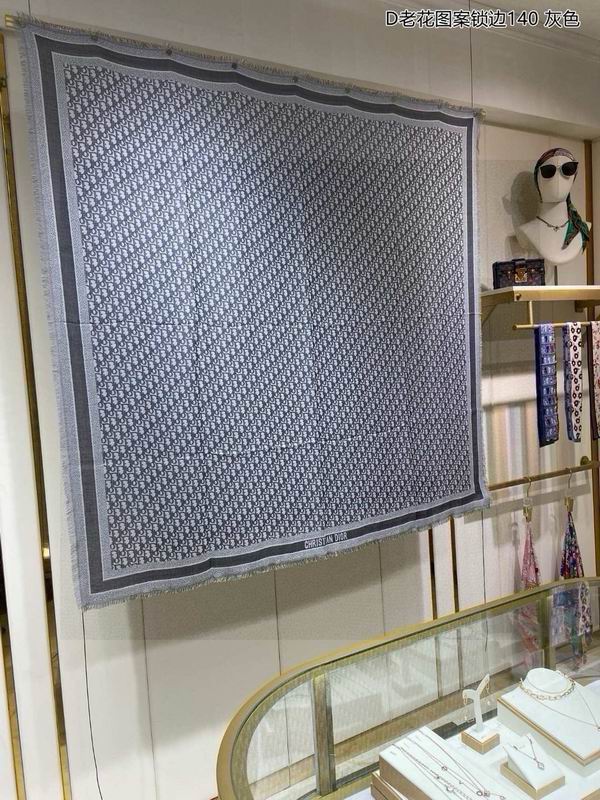 Dior scarf 140X140cm 70羊毛 30山羊绒 E (15)