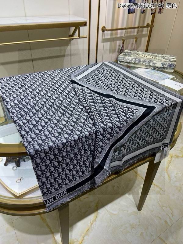 Dior scarf 140X140cm 70羊毛 30山羊绒 E (18)