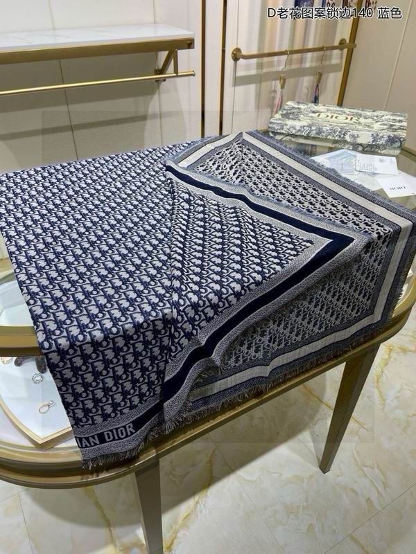 Dior scarf 140X140cm 70羊毛 30山羊绒 E (2)