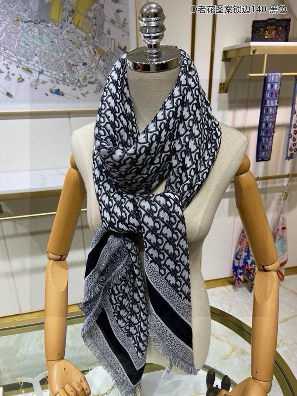 Dior scarf 140X140cm 70羊毛 30山羊绒 E (21)
