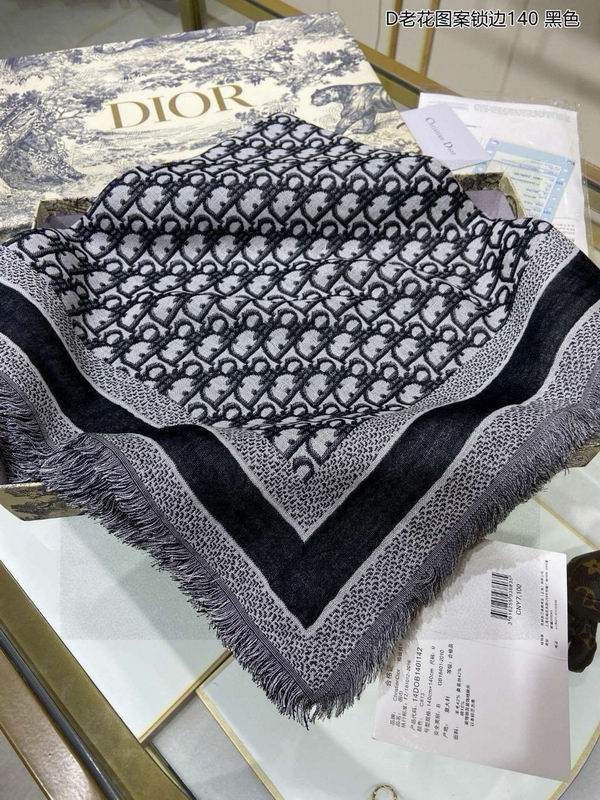 Dior scarf 140X140cm 70羊毛 30山羊绒 E (22)