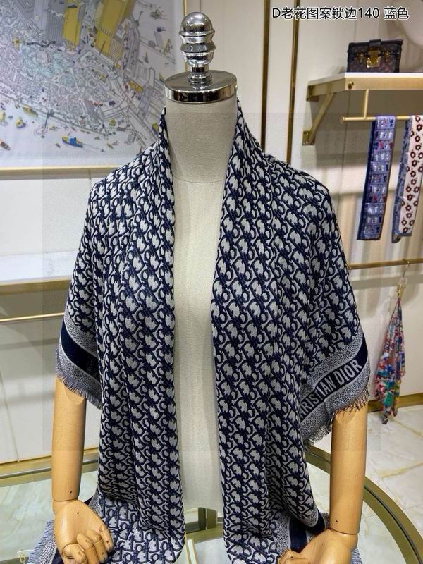 Dior scarf 140X140cm 70羊毛 30山羊绒 E (3)