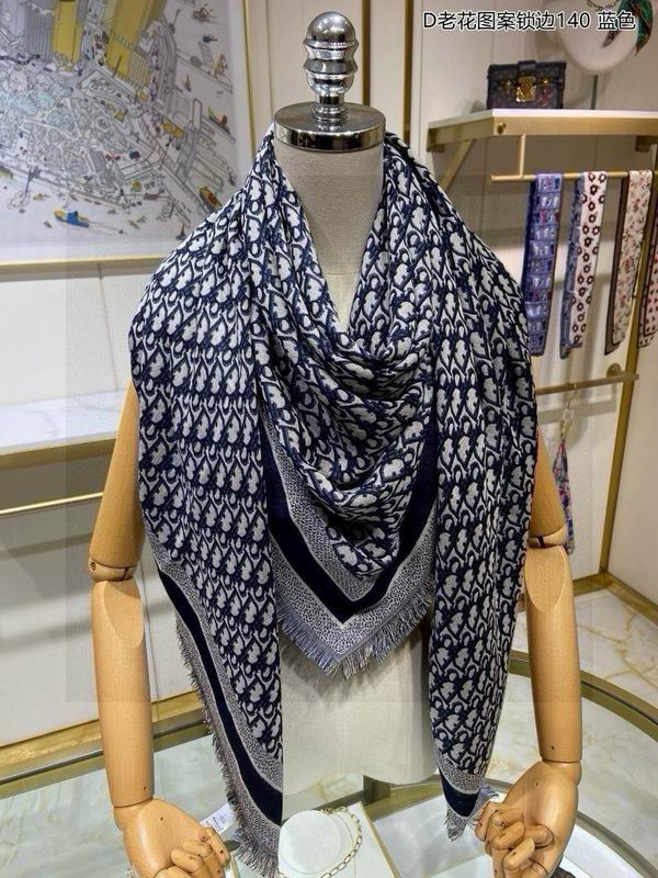 Dior scarf 140X140cm 70羊毛 30山羊绒 E (4)