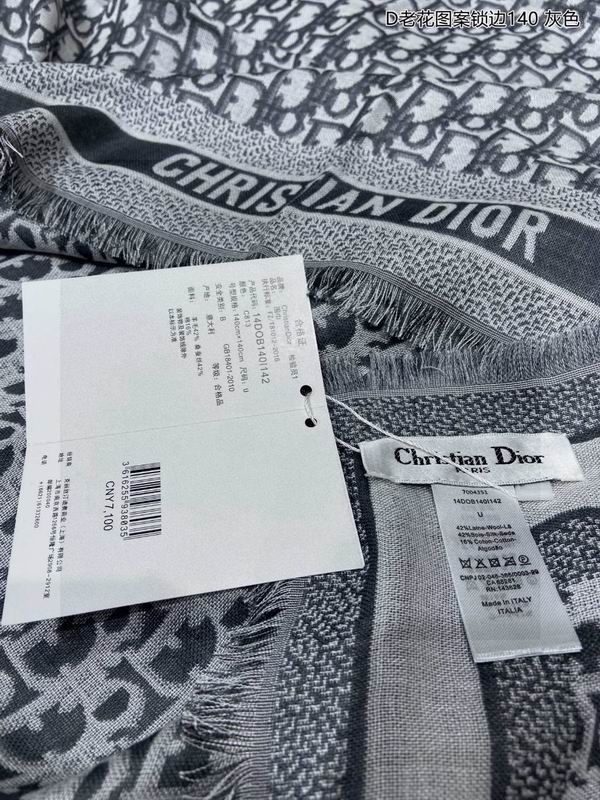 Dior scarf 140X140cm 70羊毛 30山羊绒 E (9)
