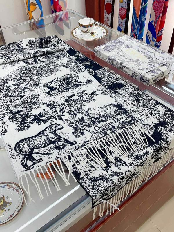 Dior scarf 200X45cm 59山羊绒 41羊毛 E (3)