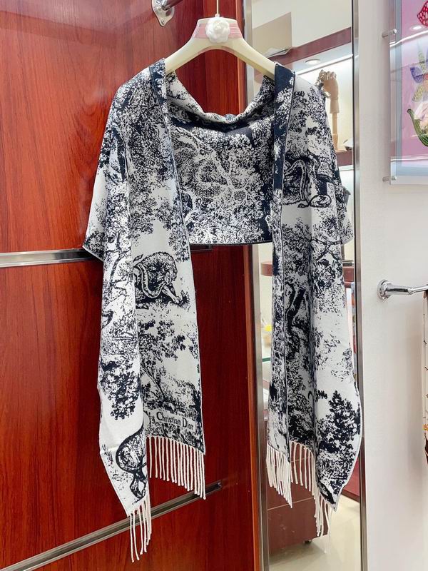 Dior scarf 200X45cm 59山羊绒 41羊毛 E (4)