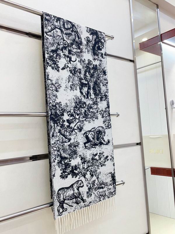 Dior scarf 200X45cm 59山羊绒 41羊毛 E (5)