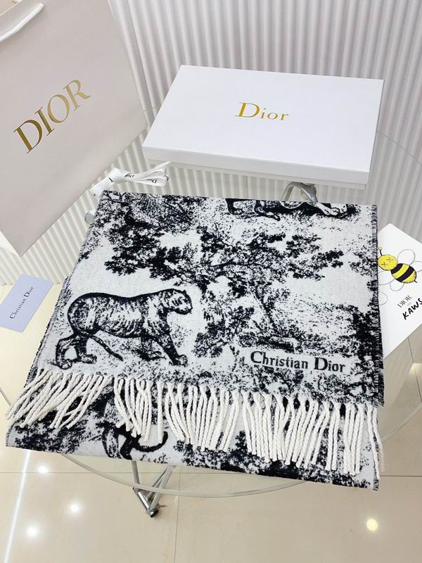 Dior scarf 200X45cm 59山羊绒 41羊毛 E (6)