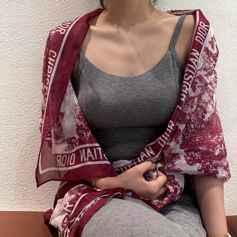 Dior silk scarf 180-90cm E (1)