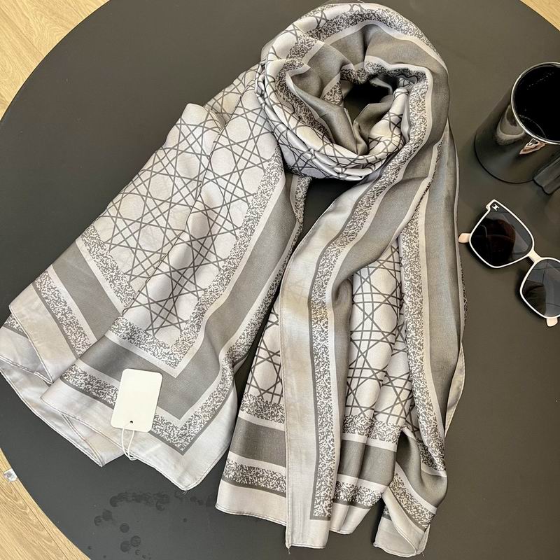 Dior silk scarf 180-90cm E (14)